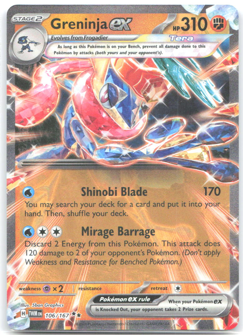 Greninja ex Holo Double Rare SV06: Twilight Masquerade 106/167 NM 5ban Graphics