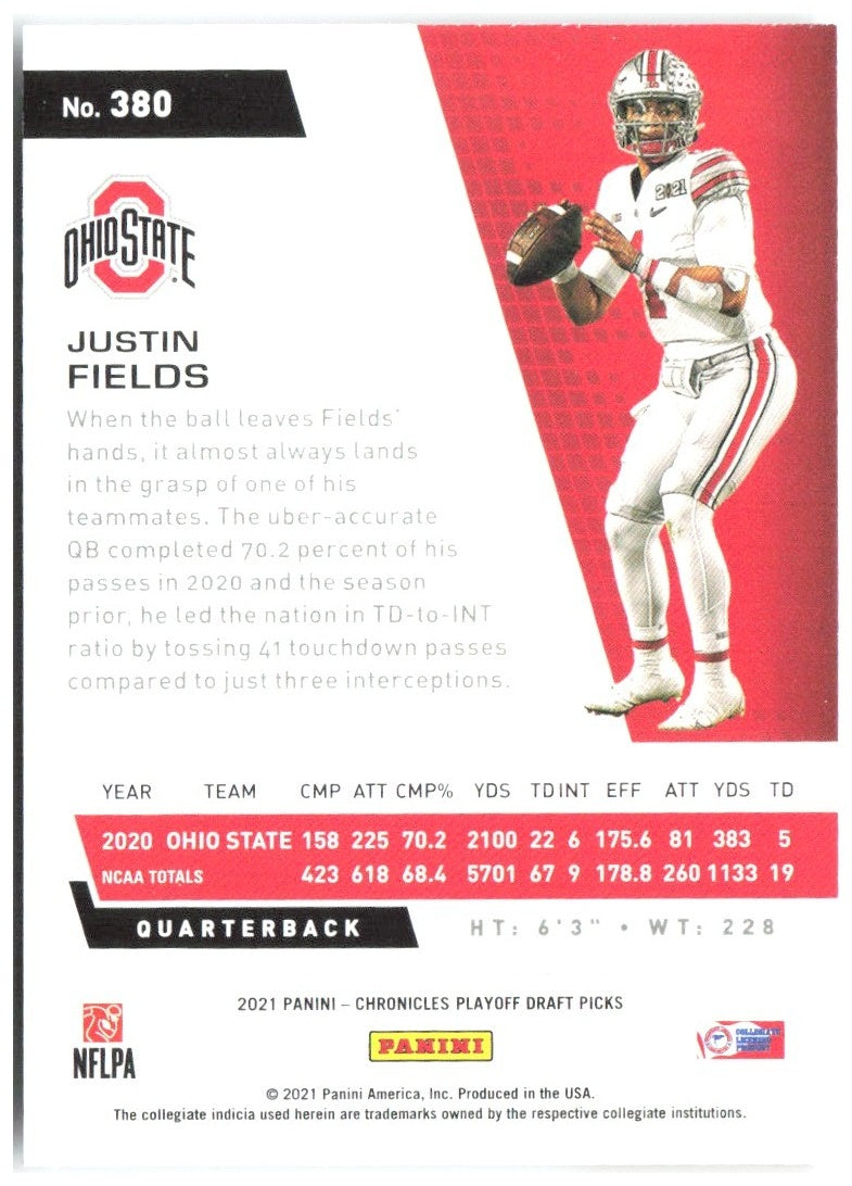 Justin Fields Panini Chronicles Draft Picks 380 2021 Ohio State Buckeyes