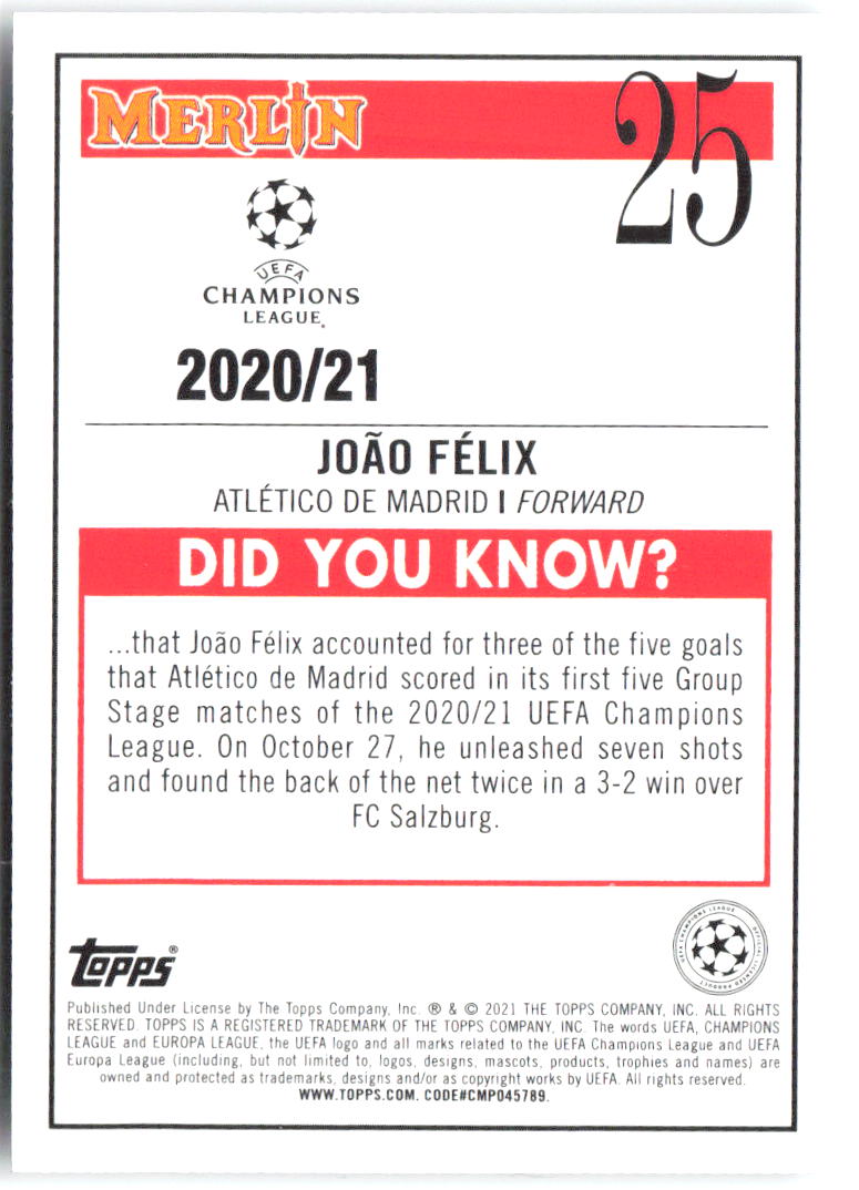 João Félix Merlin UEFA Champions League 25 2020-21 Atletico Madrid