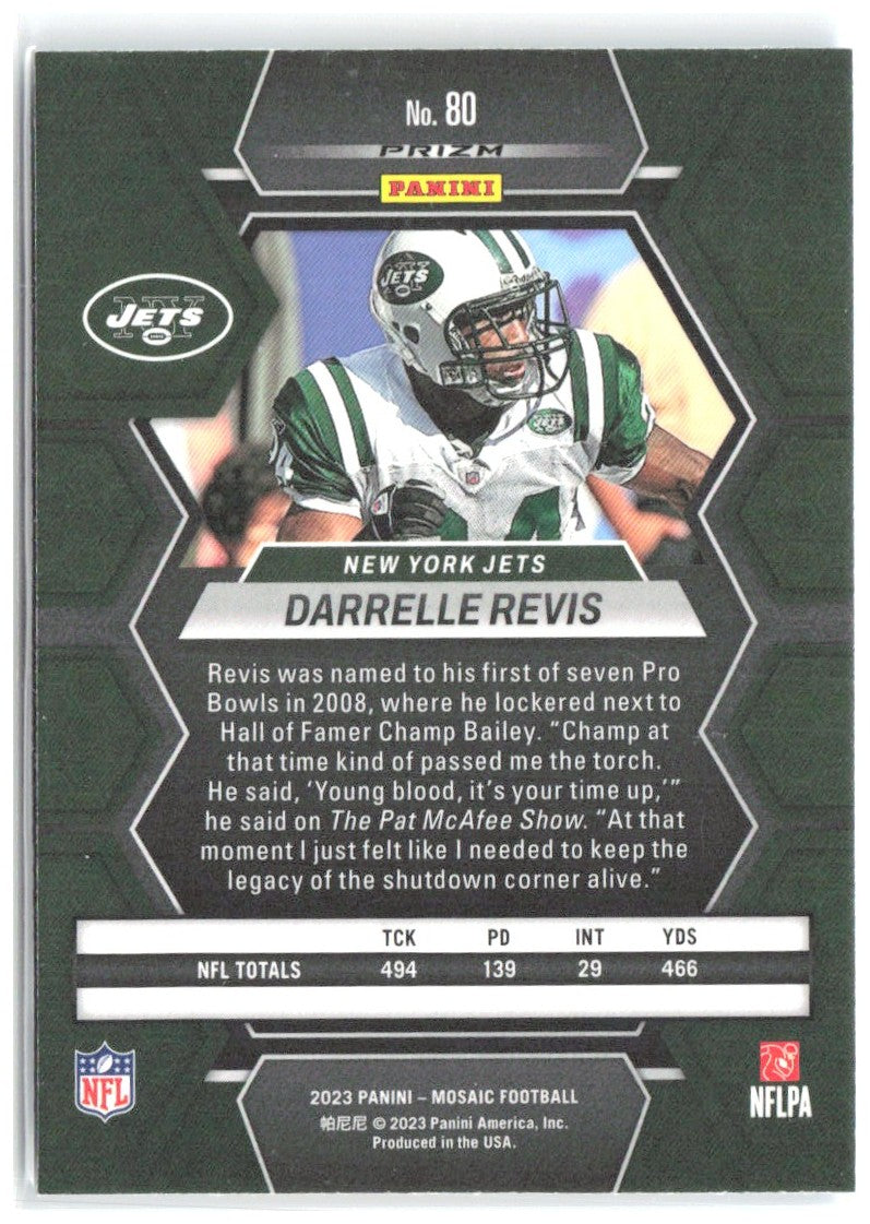 Darrelle Revis Panini Mosaic - Reactive Blue Mosaic 80 2023 New York Jets