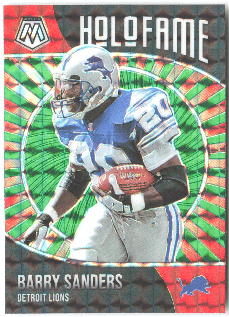 Barry Sanders Panini Mosaic - HoloFame Mosaic Green 3 2021 Detroit Lions