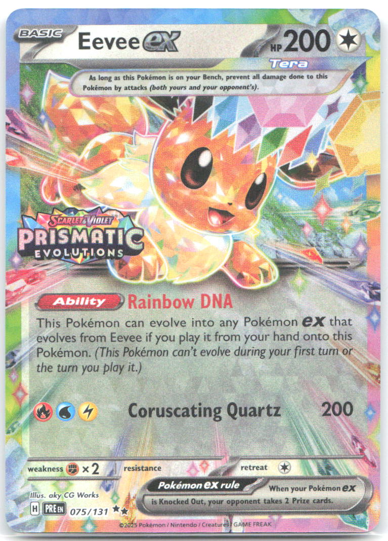 Eevee ex 075/131 Prismatic Evolutions Stamp Holo Promo 075/131 NM aky CG Works