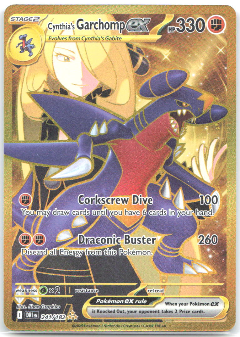 Cynthia's Garchomp ex Hyper Rare SV10: Destined Rivals 241/182 NM 5ban Graphics