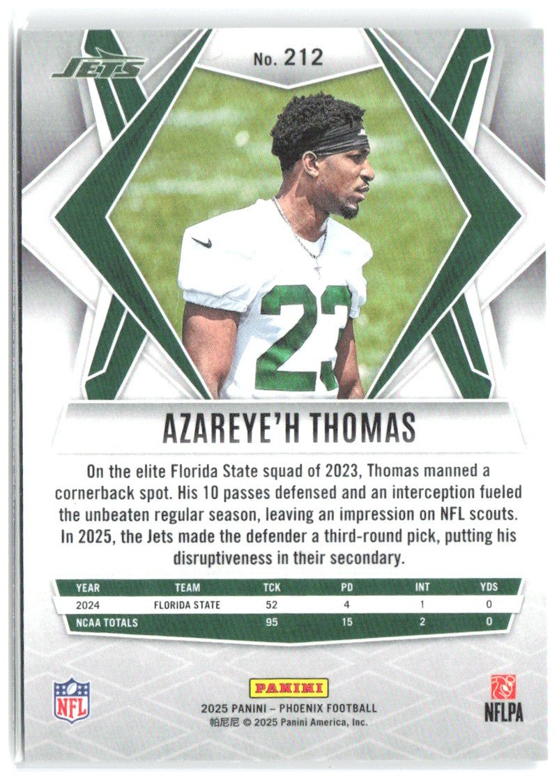 Azareye'h Thomas Panini Phoenix - Silver Prizm 212 2025 New York Jets