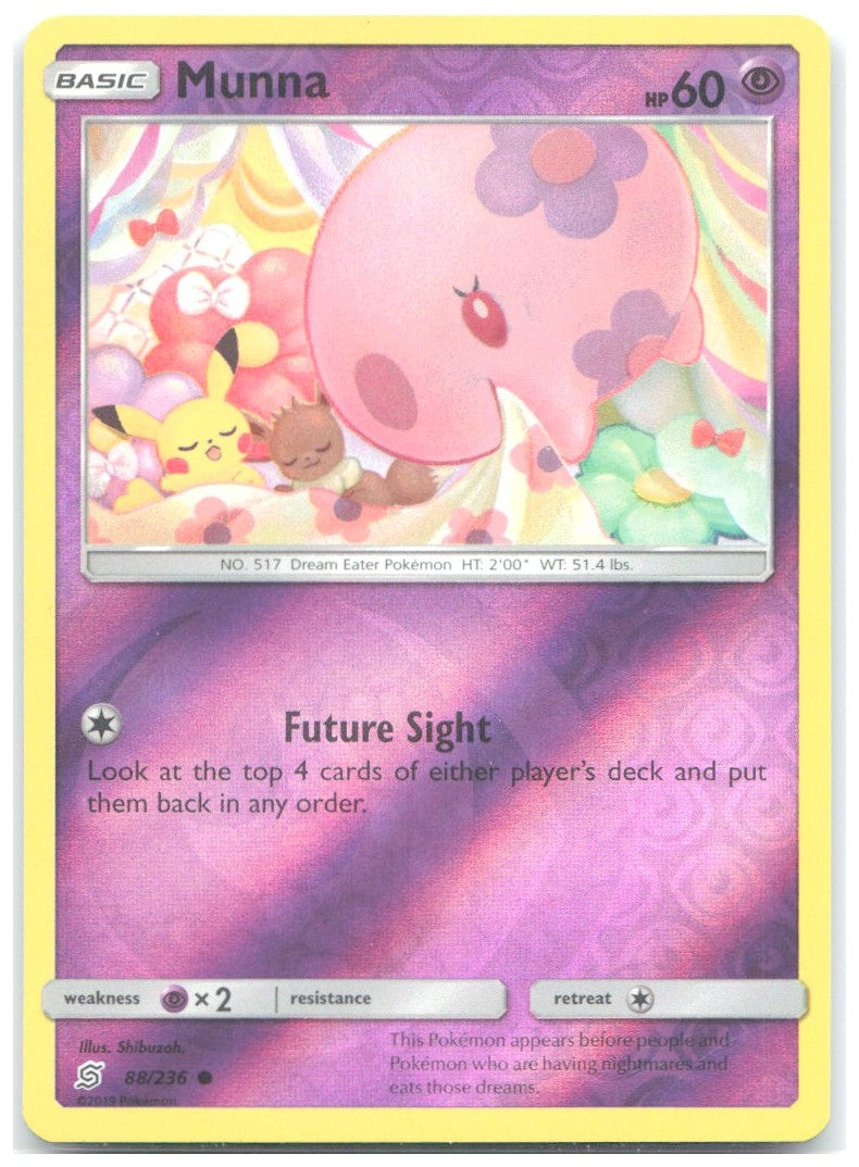 Munna Reverse Holo Common SM Unified Minds 88/236 NM Shibuzoh