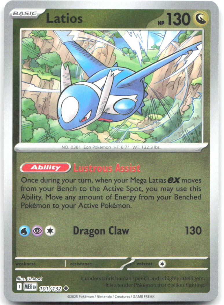 Latios Reverse Holo Uncommon ME01: Mega Evolution 101/132 NM Uninori