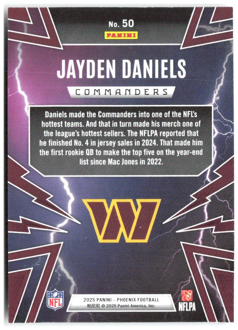 Jayden Daniels Panini Phoenix - Thunderbirds 50 2025 Washington Commanders