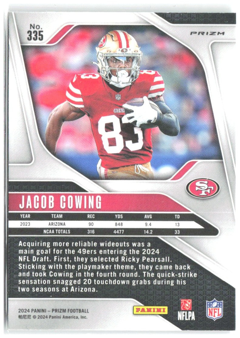 Jacob Cowing Panini Prizm - Green 335 2024 San Francisco 49ers