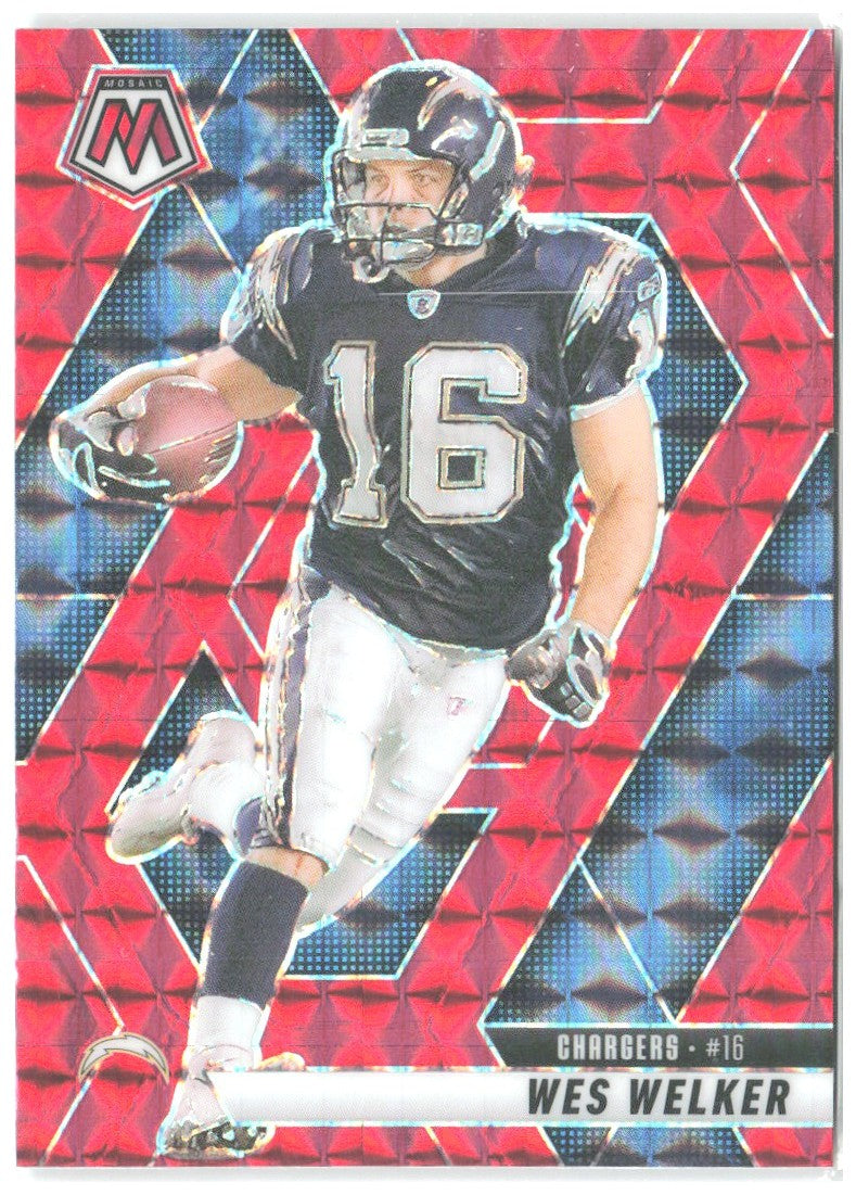 Wes Welker Panini Mosaic - Mosaic Red 205 2025 San Diego Chargers