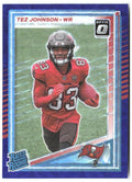 Tez Johnson Donruss Optic Rated Rookies Blue Scope 313 2025 Tampa Bay Buccaneers
