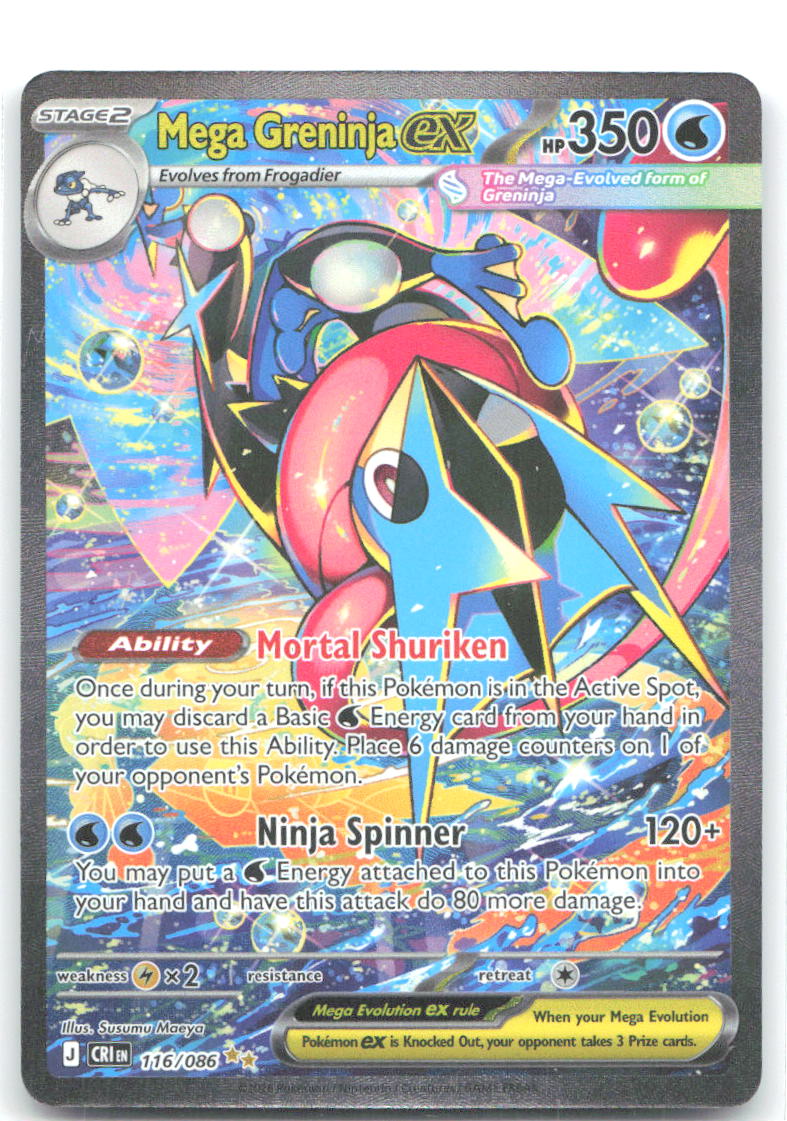 Mega Greninja ex Holo Special Illustration Rare ME04: Chaos Rising 116/086 NM