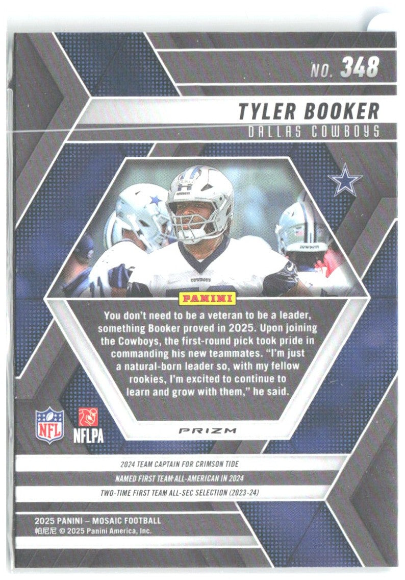Tyler Booker Panini Mosaic - Mosaic Green 348 2025 Dallas Cowboys