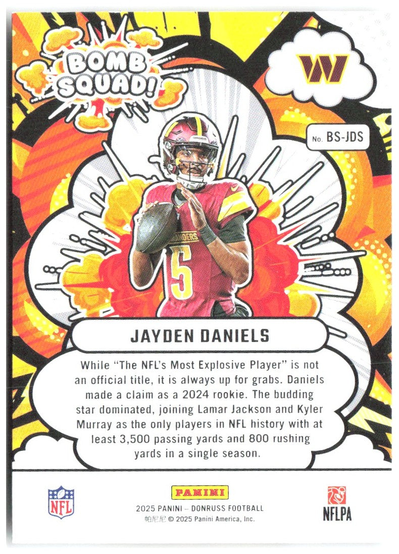 Jayden Daniels Donruss - Bomb Squad BS-JDS 2025 Washington Commanders