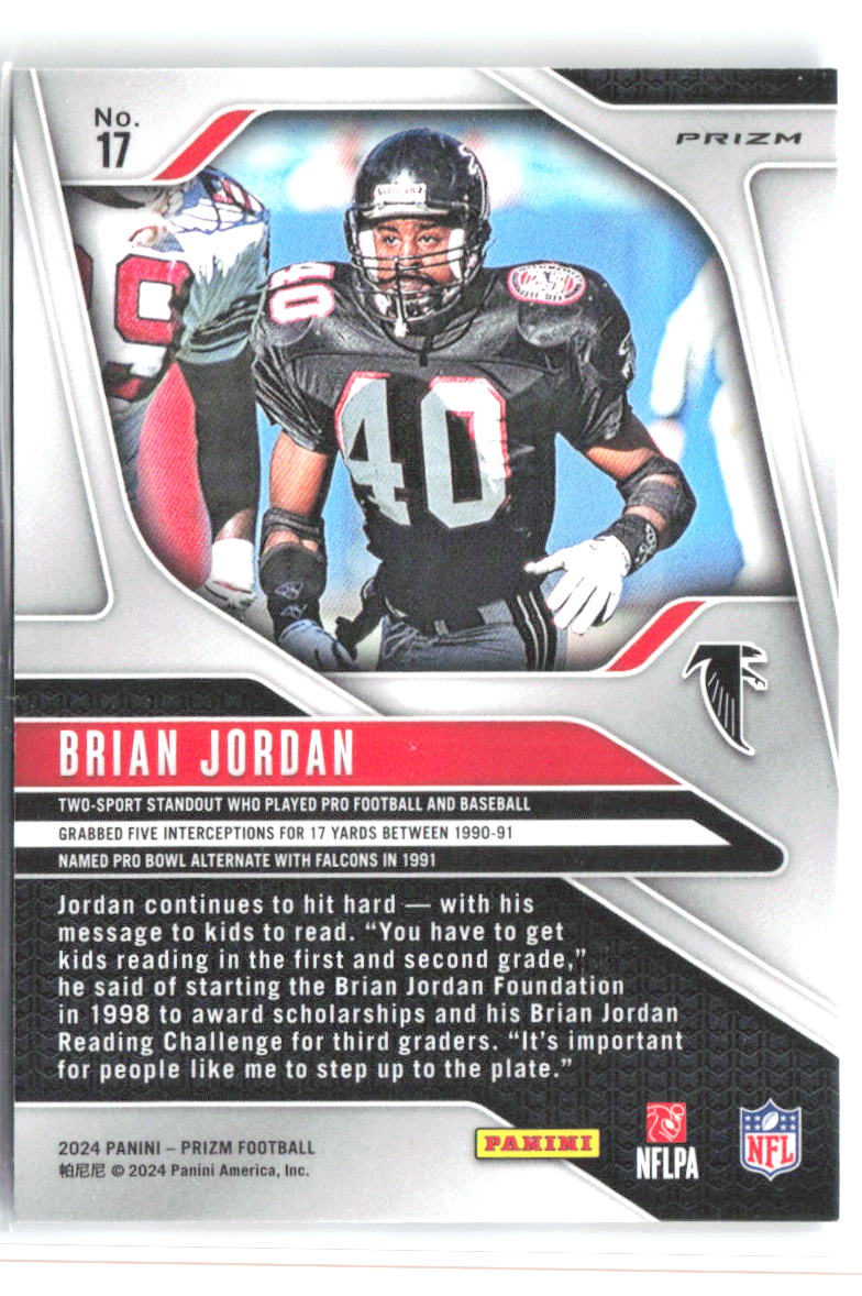 Brian Jordan Panini Prizm - Red White and Blue 17 2024 Atlanta Falcons