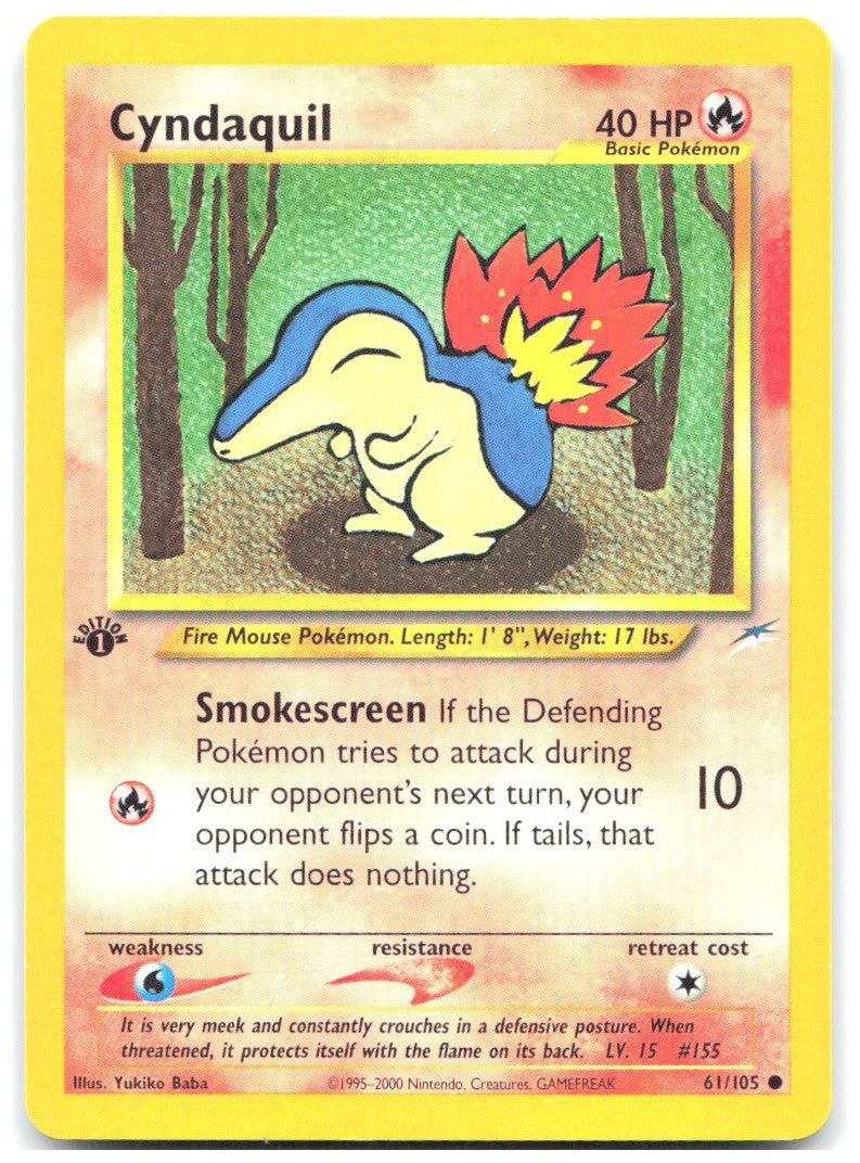 Cyndaquil 1st Edition Common Neo Destiny 061/105 NM Yukiko Baba