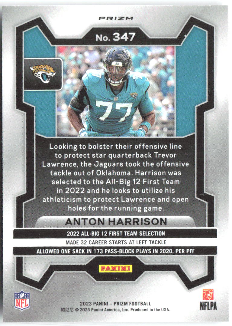 Anton Harrison Panini Prizm - Silver 347 2023 Jacksonville Jaguars