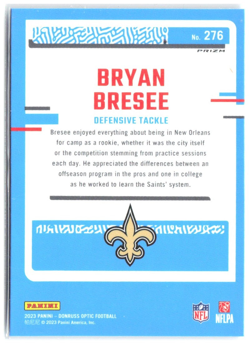 Bryan Bresee Donruss Optic - Blue Hyper 276 2023 New Orleans Saints