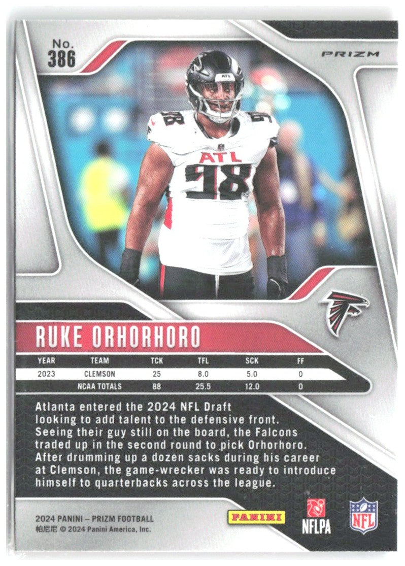 Ruke Orhorhoro Panini Prizm - Disco 386 2024 Atlanta Falcons