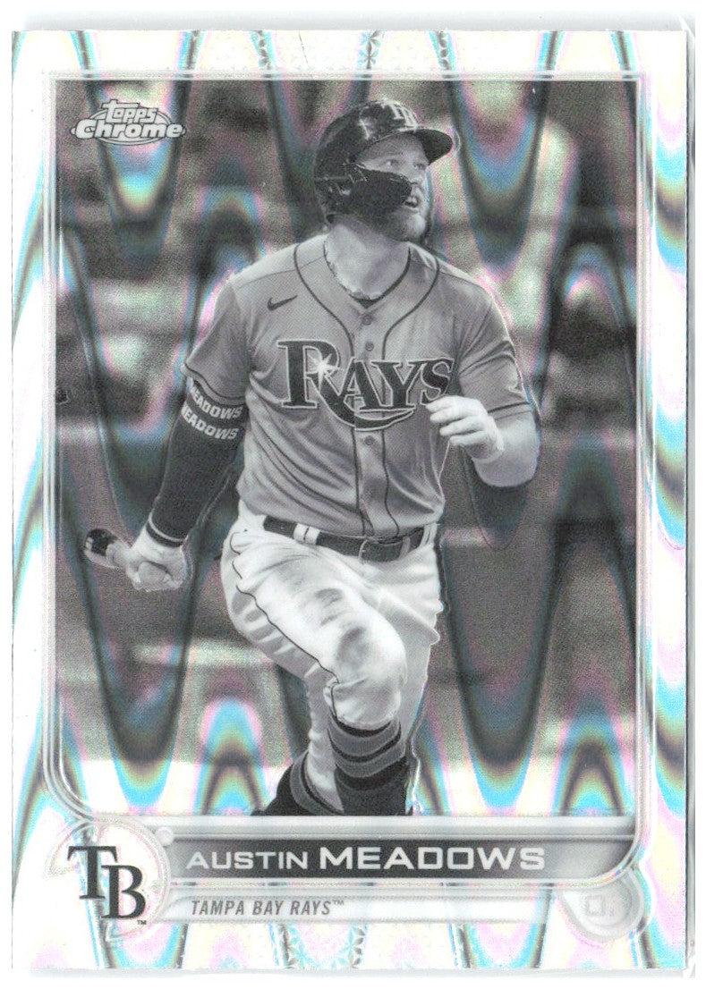 Austin Meadows Topps Chrome Sonic - Black & White RayWave 10 2022 Tampa Bay Rays
