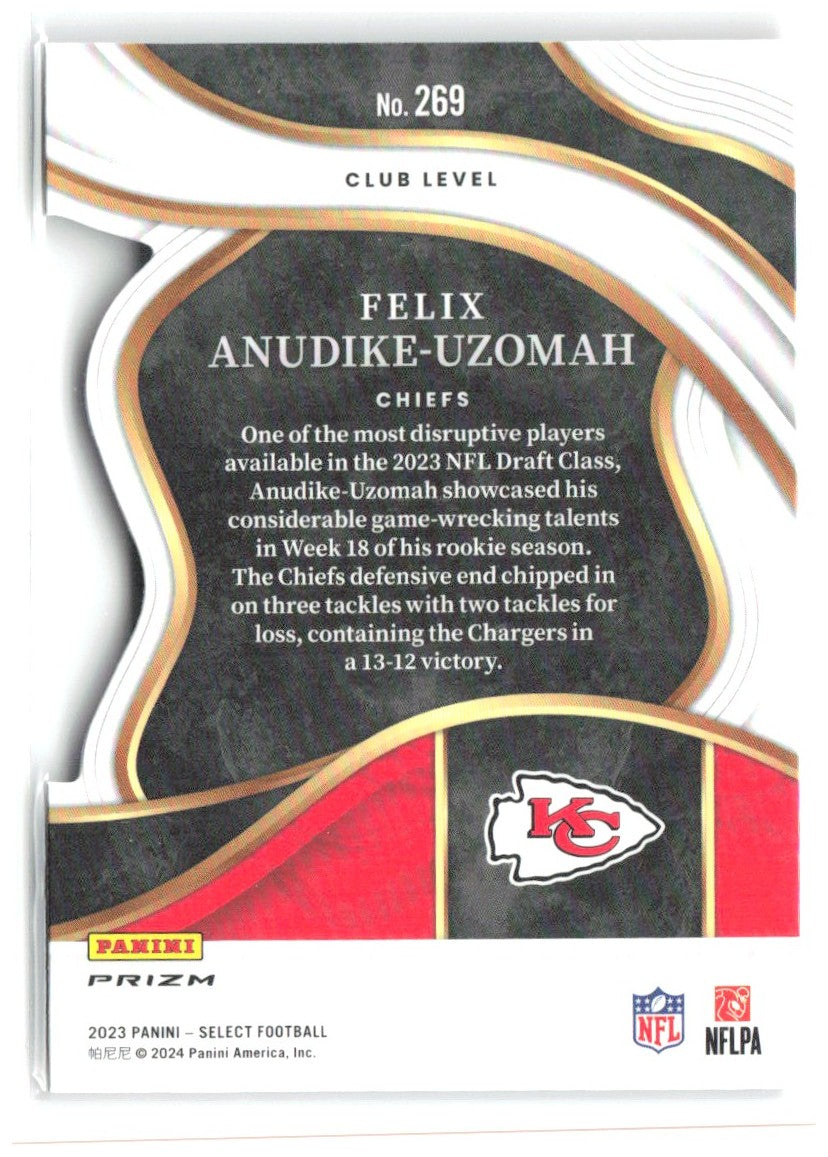 Felix Anudike-Uzomah Panini Select Red and Blue Prizms Die Cuts 269 2023 Chiefs