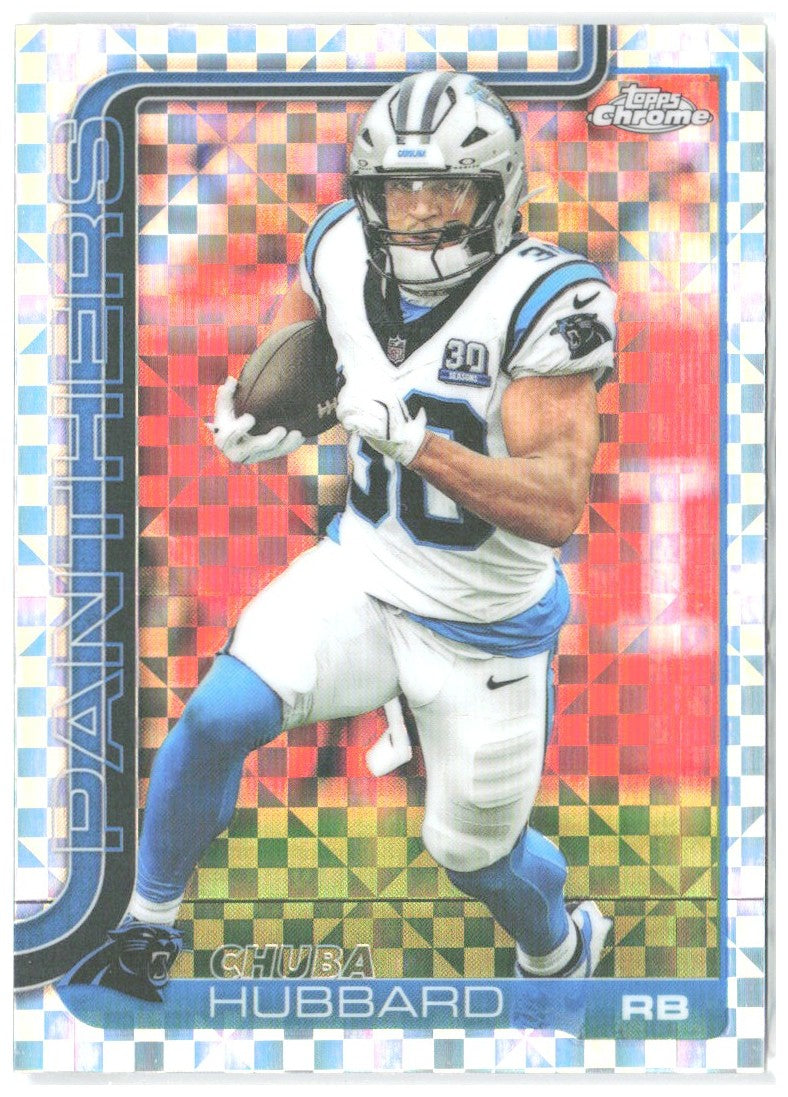 Chuba Hubbard Topps Chrome - X-Fractor 42 2025 Carolina Panthers