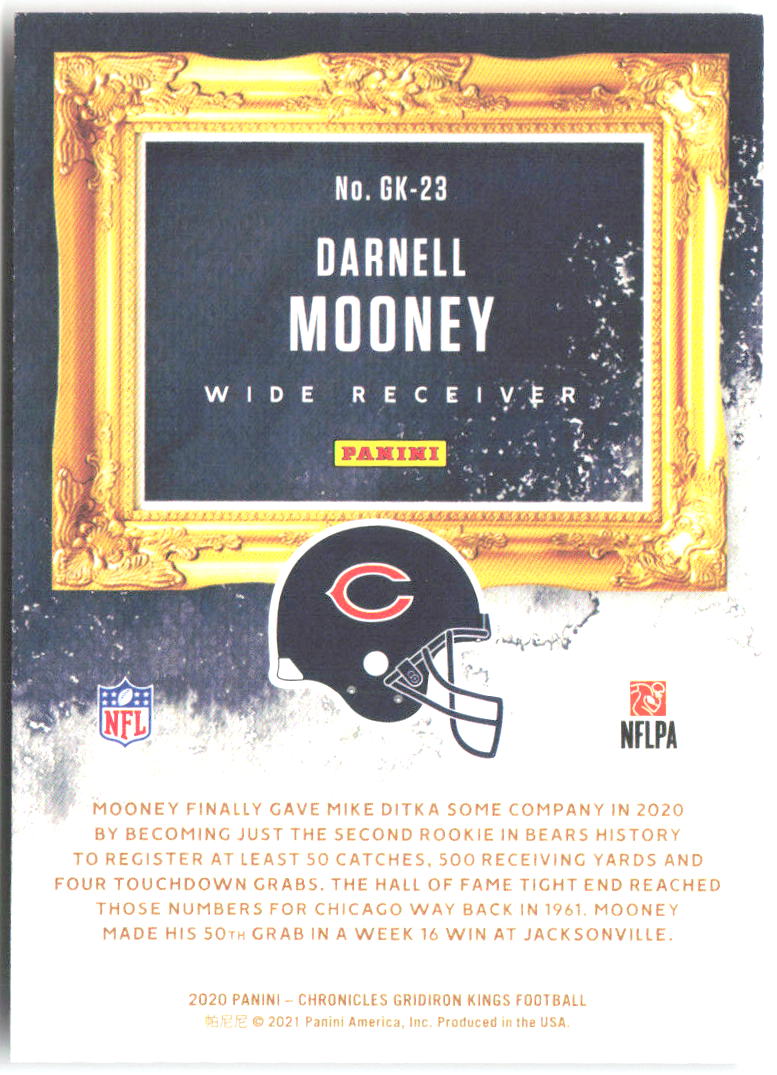 Darnell Mooney Panini Chronicles - Gridiron Kings GK-23 2020 Chicago Bears