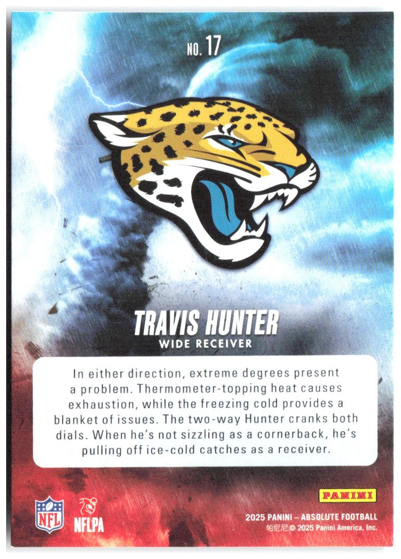 Travis Hunter Panini Absolute - By Storm 17 2025 Jacksonville Jaguars