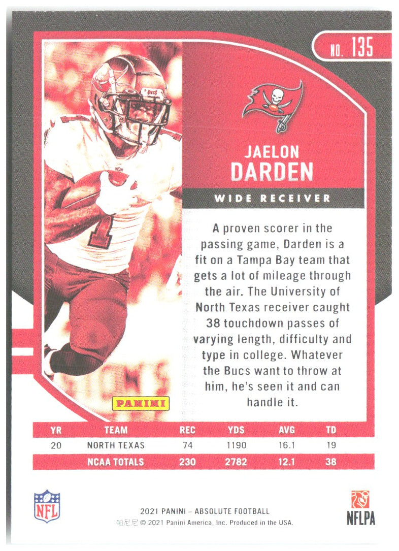 Jaelon Darden Panini Absolute - Retail 135 2021 Tampa Bay Buccaneers RC