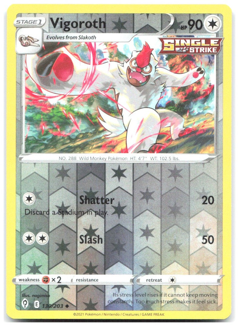 Vigoroth Reverse Holo Uncommon SWSH07 Evolving Skies 130/203 NM nagimiso