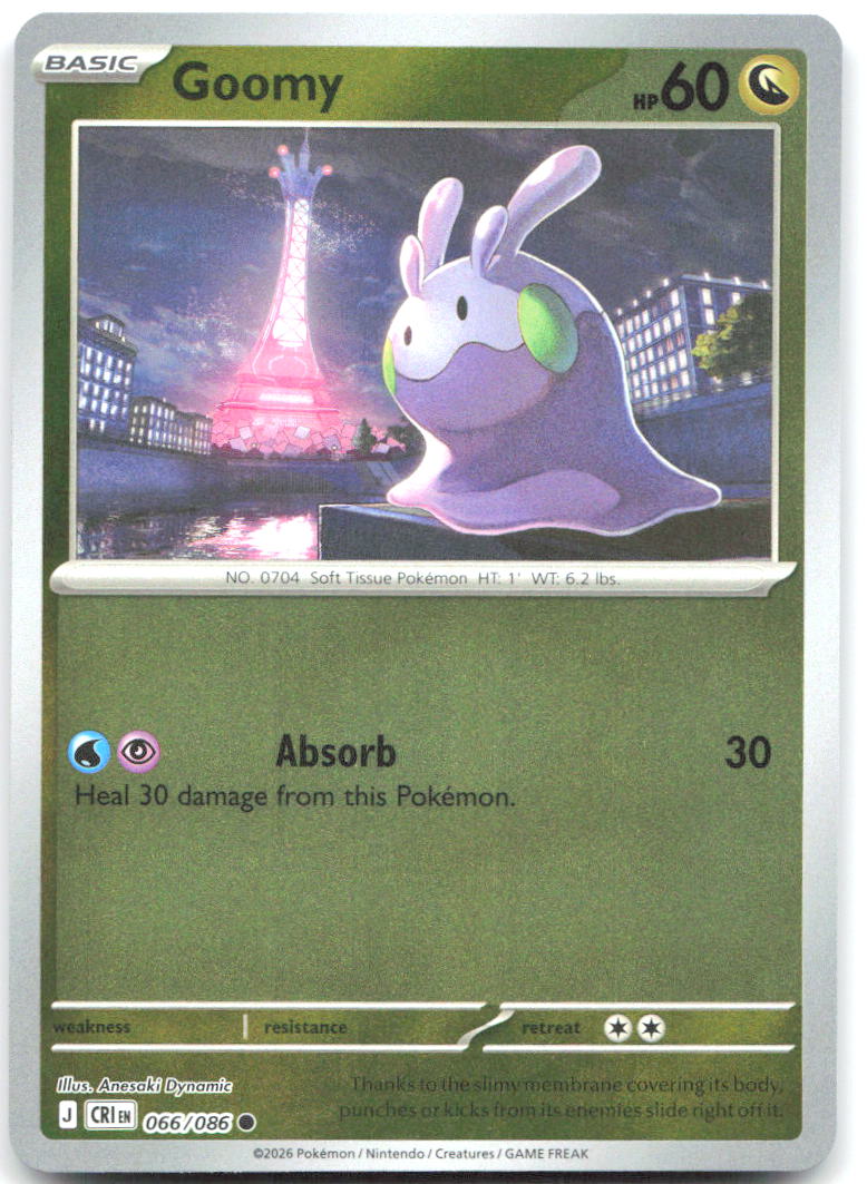 Goomy Reverse Holo Common ME04 Chaos Rising 066/086 NM Anesaki Dynamic