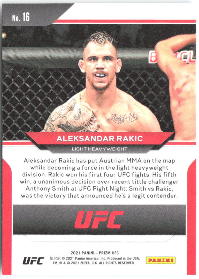 Aleksandar Rakic Panini Prizm UFC 16 2021