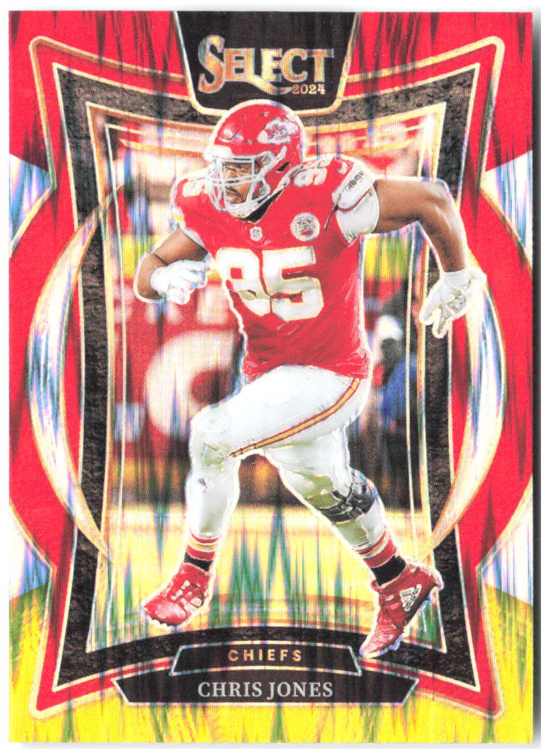 Chris Jones Panini Select - Black & Gold Prizm Shock 19 2024 Kansas City Chiefs