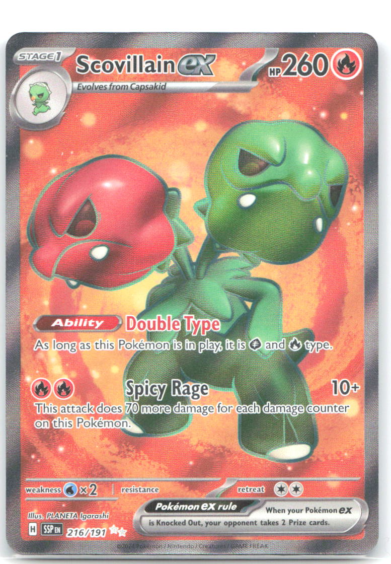 Scovillain ex Holo Ultra Rare SV08: Surging Sparks 216/191 NM PLANETA Igarashi