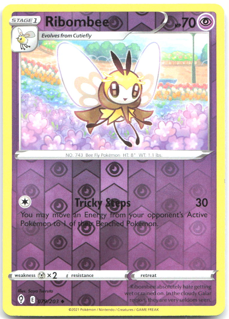 Ribombee Reverse Holo Uncommon SWSH07 Evolving Skies 079/203 NM Saya Tsuruta