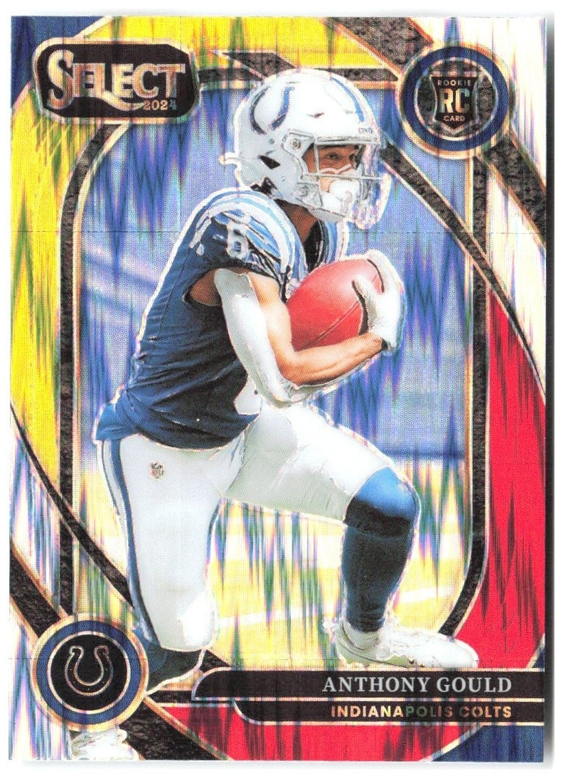 Anthony Gould Panini Select Red & Yellow Prizm Shock 206 2024 Indianapolis Colts