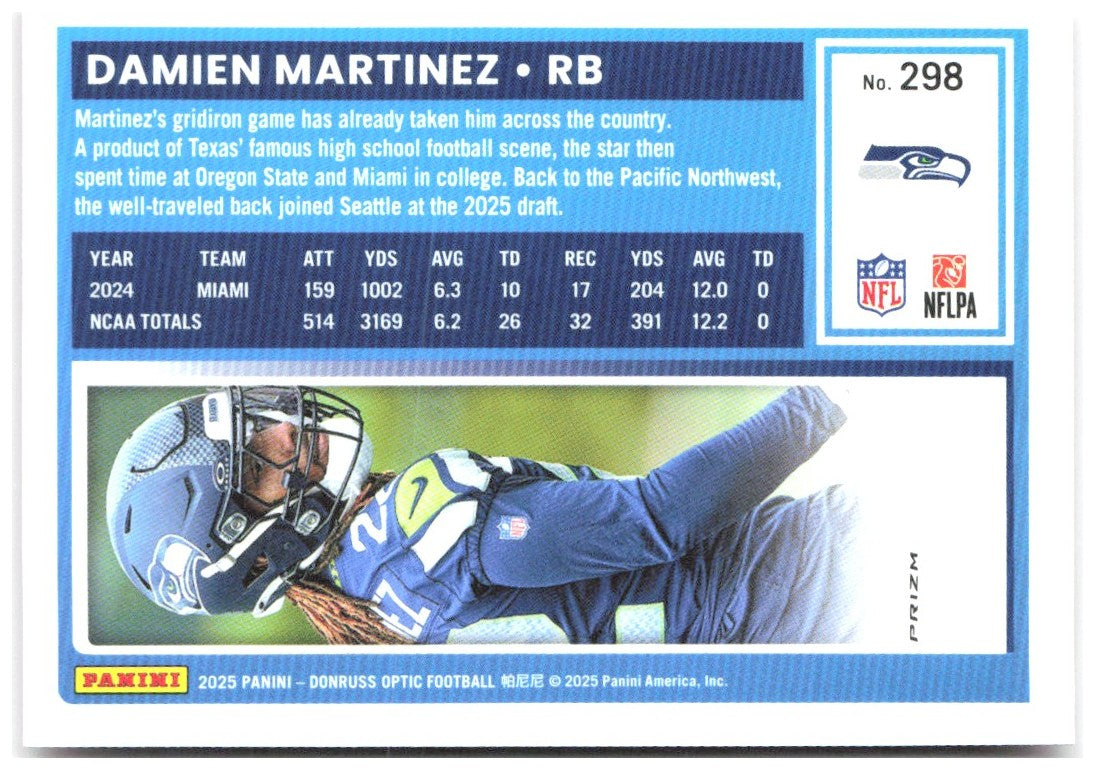 Damien Martinez Donruss Optic - Pink 298 2025 Seattle Seahawks