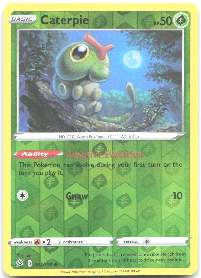 Caterpie Reverse Holo Common SWSH02 Rebel Clash 001/192 NM Uko