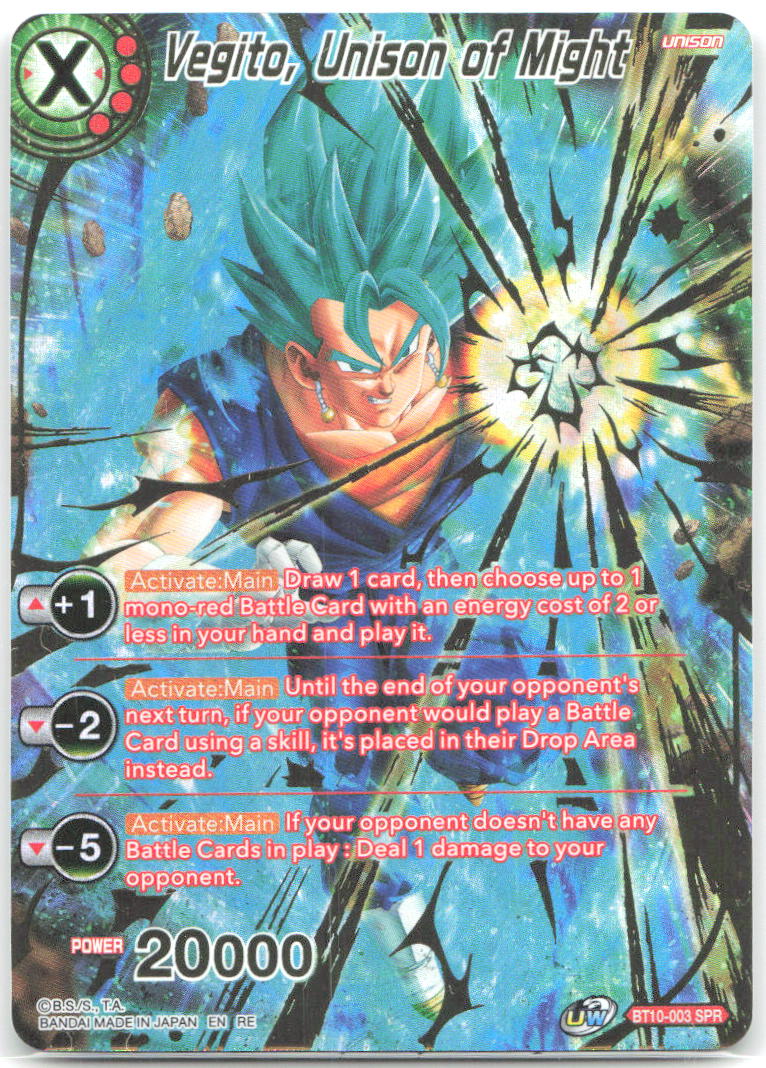 Vegito Unison of Might SPR Special Rare Rise of the Unison Warrior BT10 003 NM
