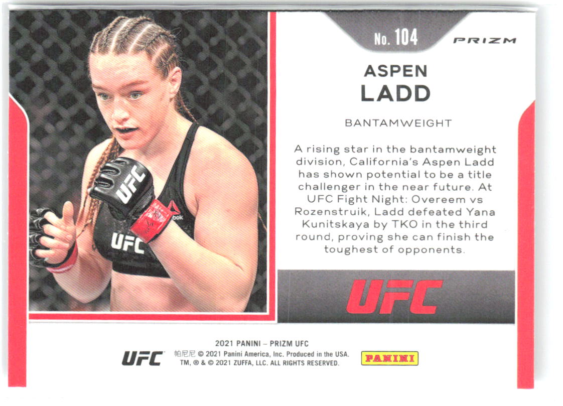 Aspen Ladd Panini Prizm UFC - Silver Prizms 104 2021