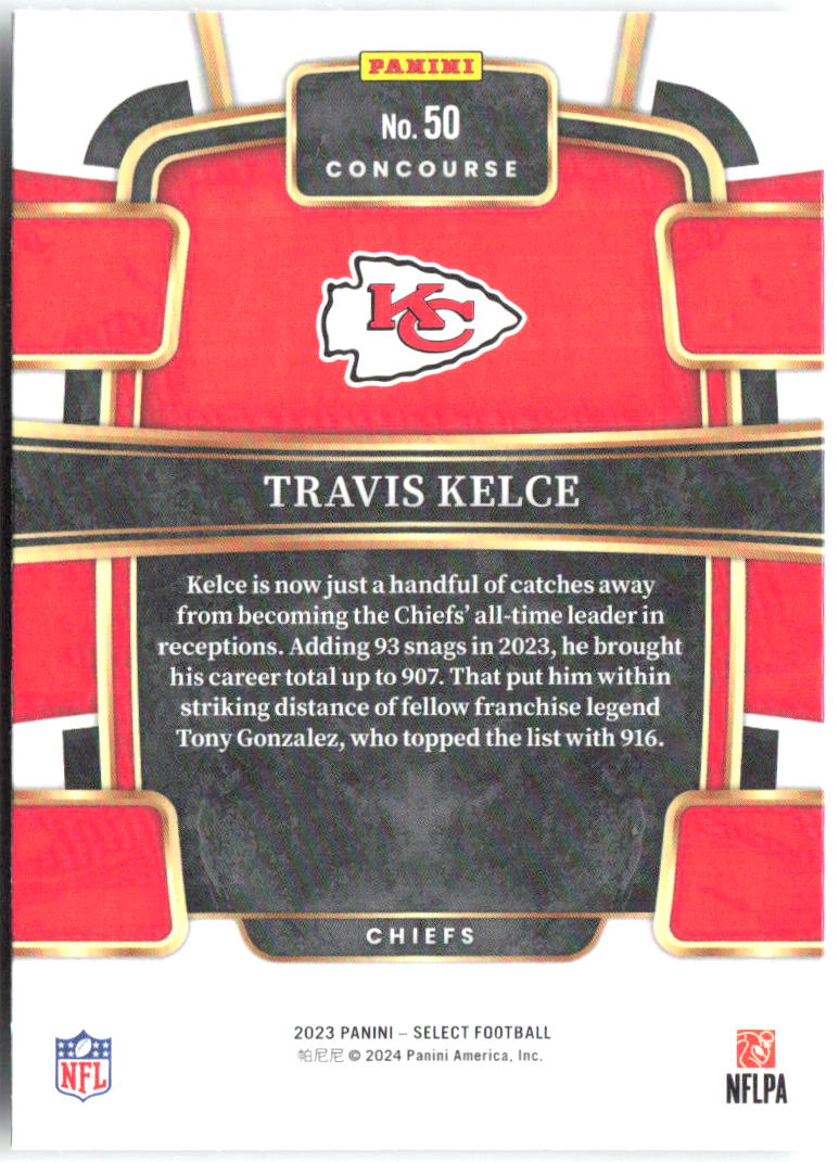Travis Kelce Panini Select 50 2023 Kansas City Chiefs