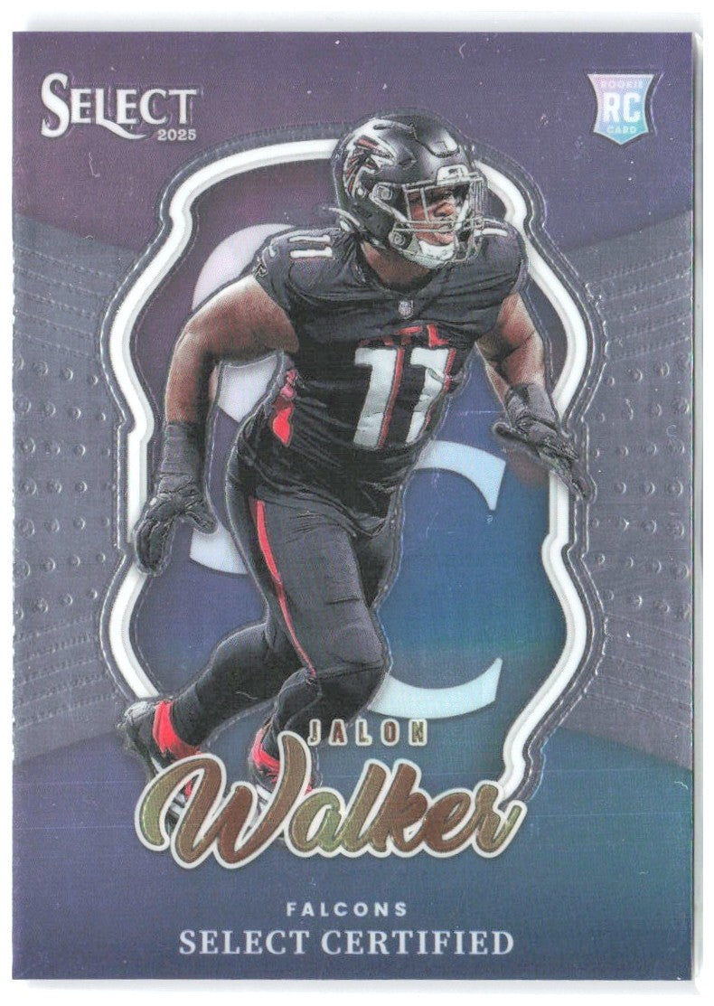 Jalon Walker Panini Select - Select Certified Rookies 9 2025 Atlanta Falcons