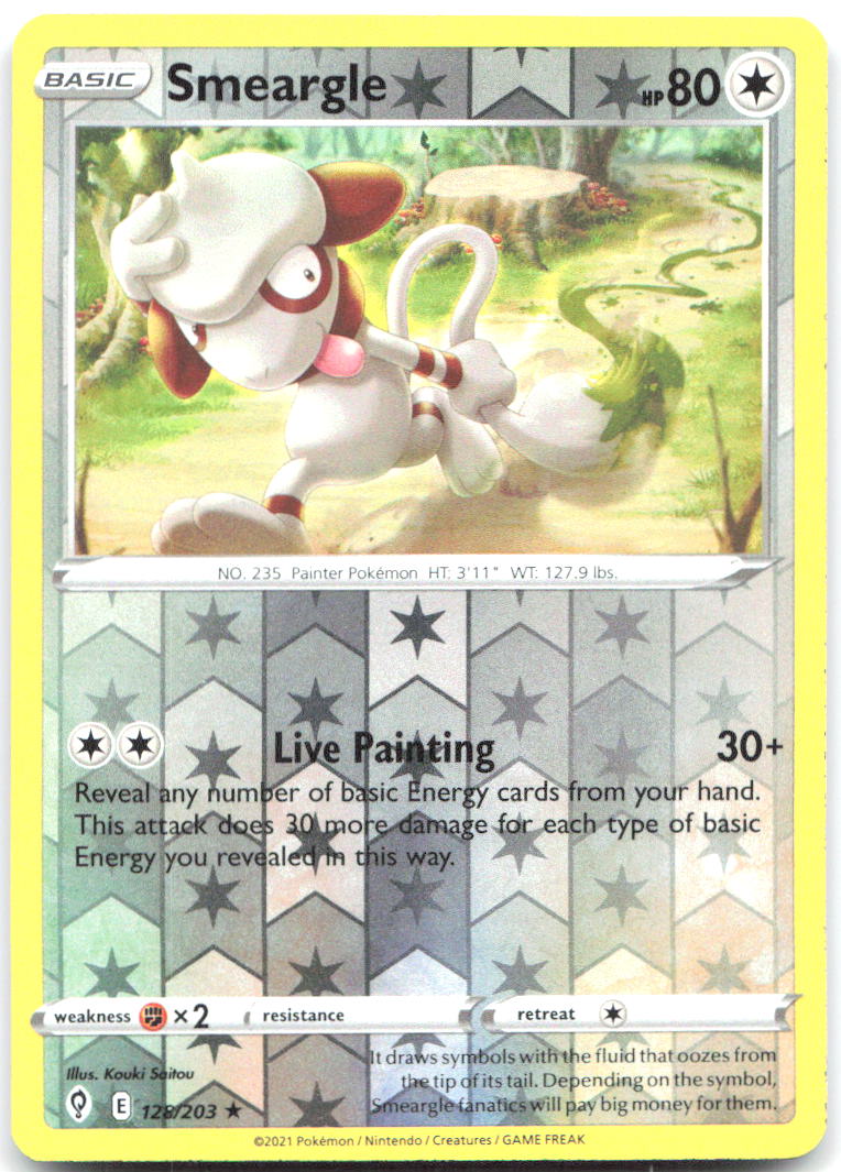 Smeargle Reverse Holo Rare SWSH07 Evolving Skies 128/203 NM Kouki Saitou