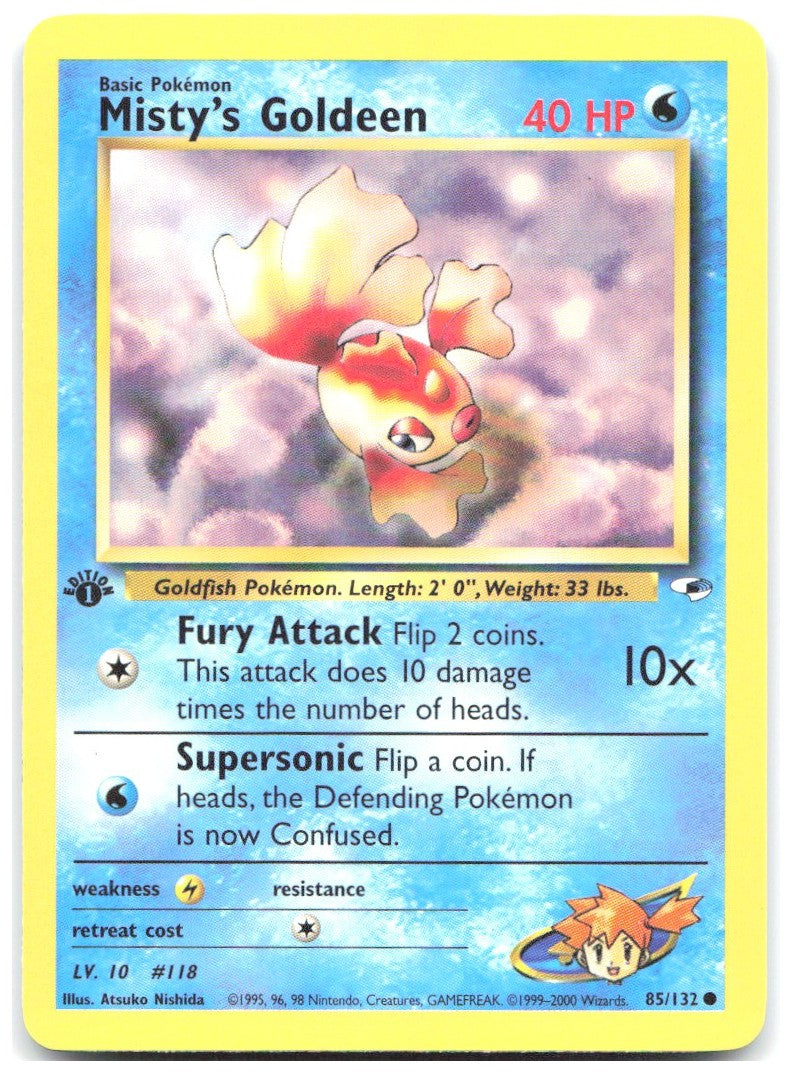 Misty's Goldeen 85 1st Edition Common Gym Heroes 085/132 NM Atsuko Nishida