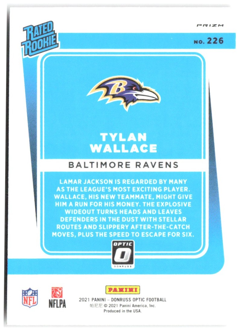 Tylan Wallace Donruss Optic - Red Hyper 226 2021 Baltimore Ravens