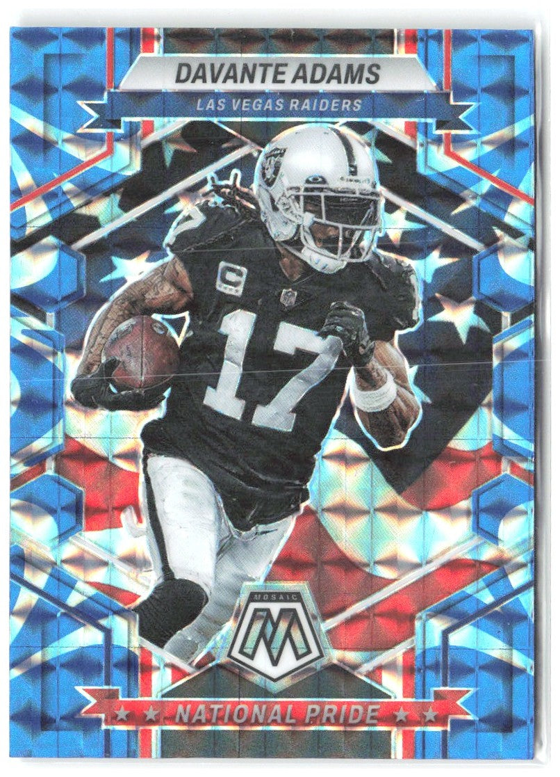 Davante Adams Panini Mosaic - Reactive Blue Mosaic 266 2023 Las Vegas Raiders