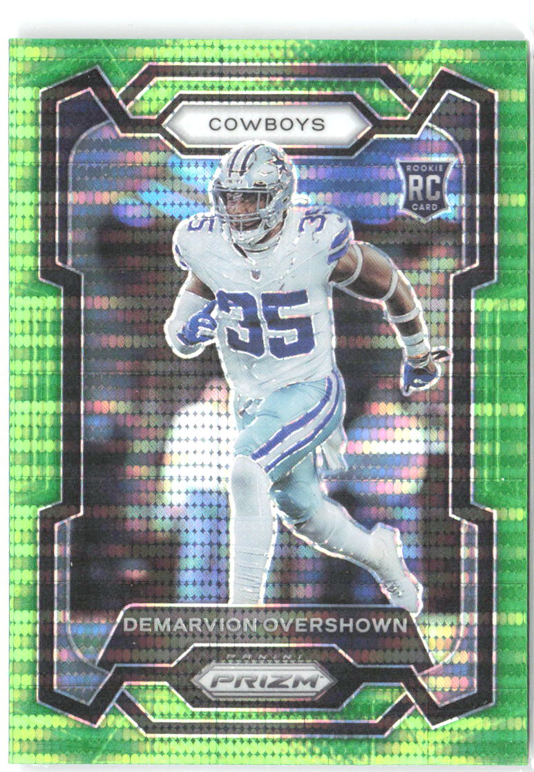 Demarvion Overshown Panini Prizm - Neon Green Pulsar 323 2023 Dallas Cowboys