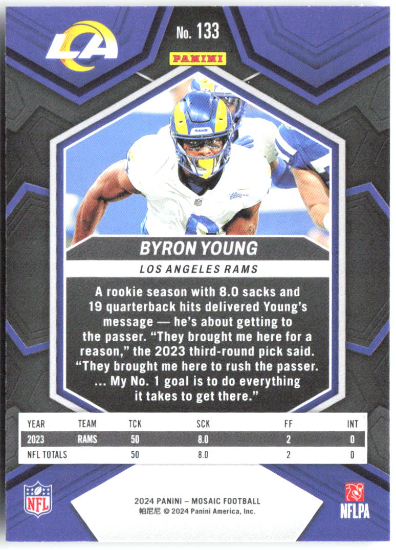 Byron Young Panini Mosaic 133 2024 Los Angeles Rams
