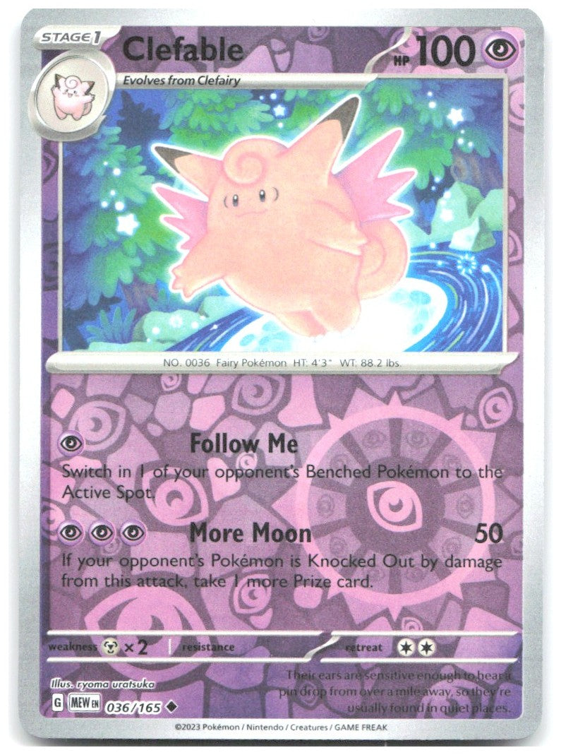 Clefable Reverse Holo Uncommon SV Scarlet & Violet 151 036/165 NM ryoma uratsuka