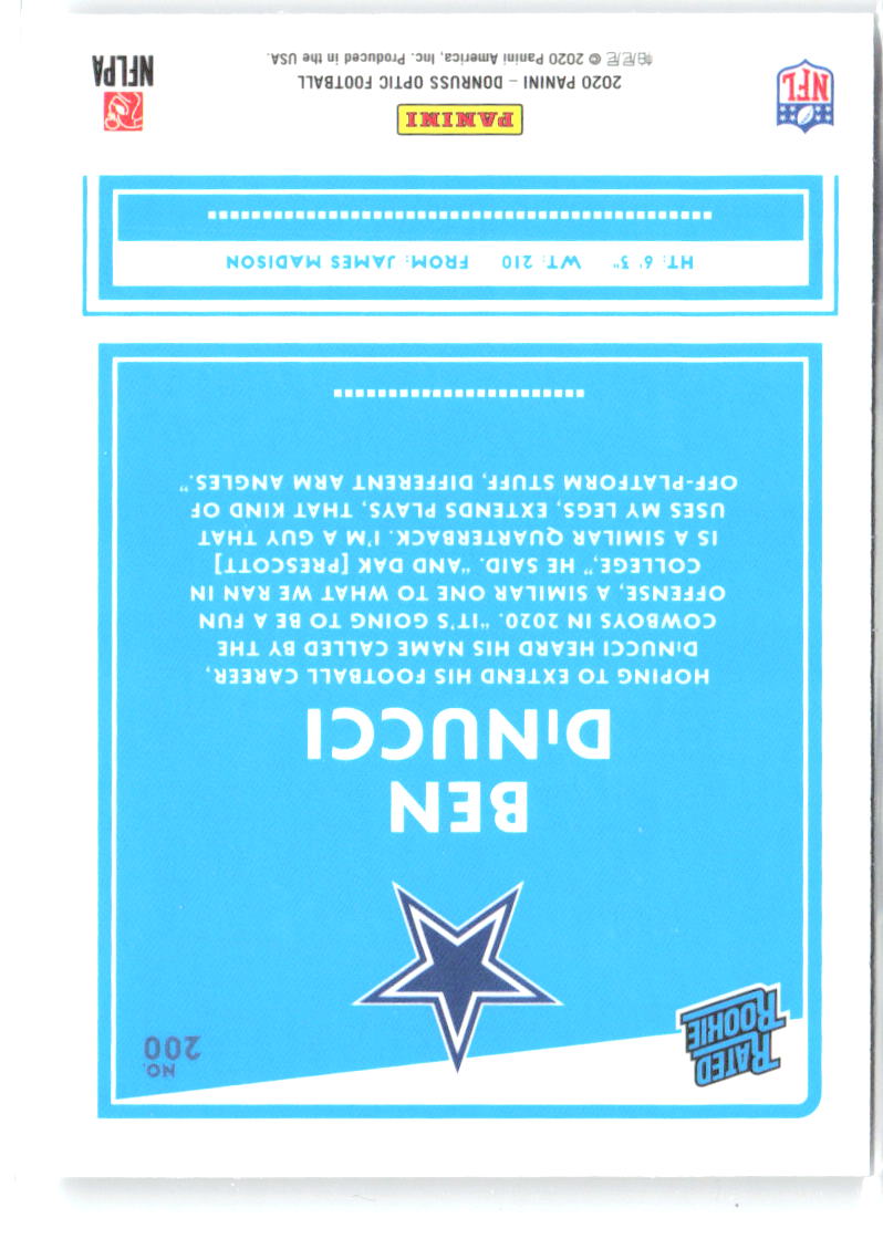 Ben DiNucci Donruss Optic - Holo 200 2020 Dallas Cowboys