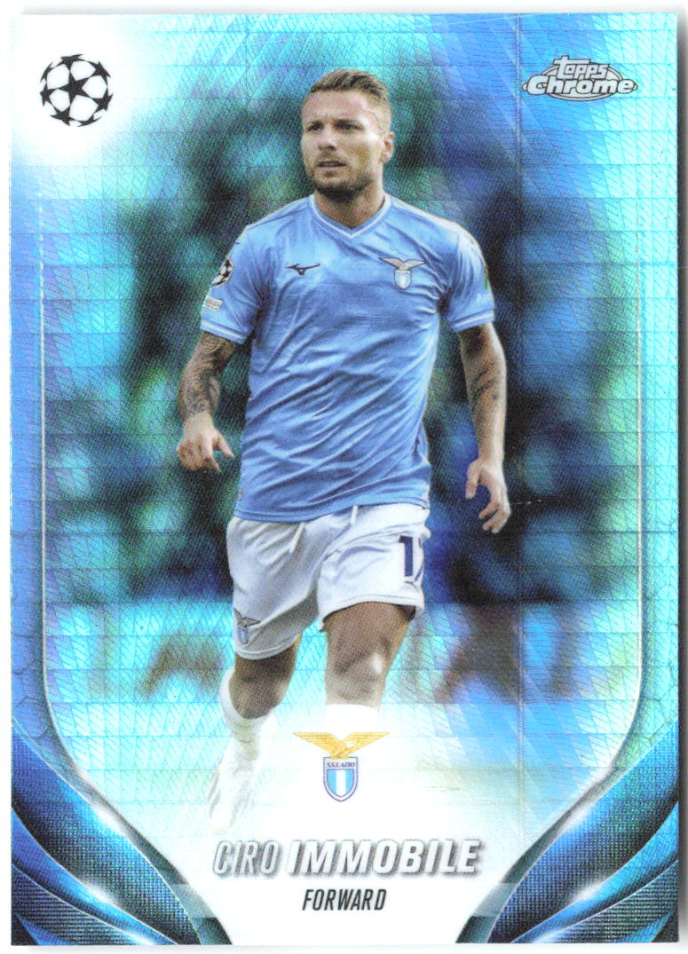 Ciro Immobile Topps Chrome UEFA Competitions - Aqua Prism Refractor 183 2023-24
